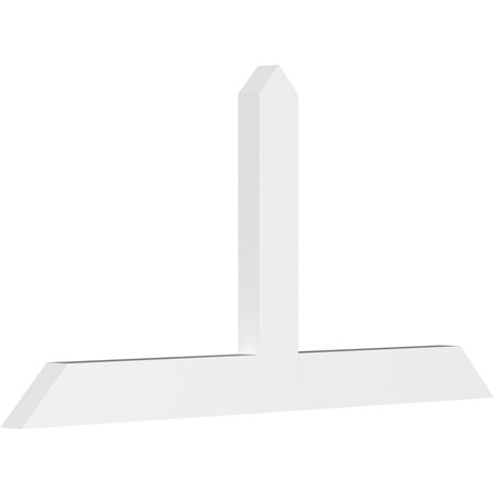 Ekena Millwork Portland Architectural Grade PVC Gable Bracket, 48"W x 24"H x 2"D x 4"F, 12/12 Pitch GBP048X24X0204POR00
